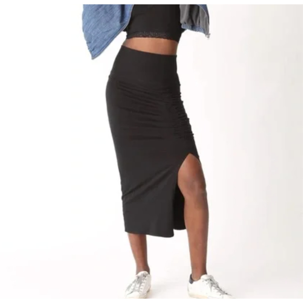 Electric & Rose Black Seville Cotton Stretch Fitted Skirt Size Small Made in USA